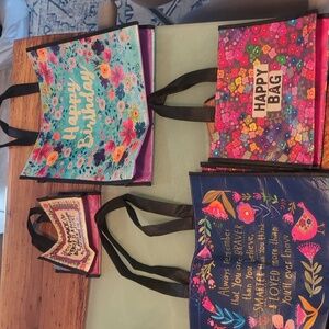 Natural Life Tote Bags Lot Of 4 Positive Affirmations